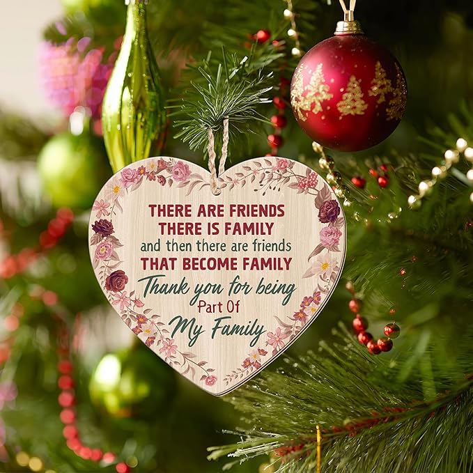 OASSIE Christmas Friendship Gifts for Women Men - Wooden Friends Christmas Ornaments 2025 - Friendship Ornaments for Tree Decorations, Bestie Friend Birthday Gifts for Women, BFF Gift for Friend