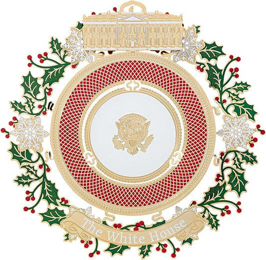 Official 2025 White House Christmas Ornament – Honors 150 Years of White House State Dinners, 24k Gold-Finished Brass, Includes Ribbon & Booklet, Collectible Gift in Keepsake Box, Made in USA
