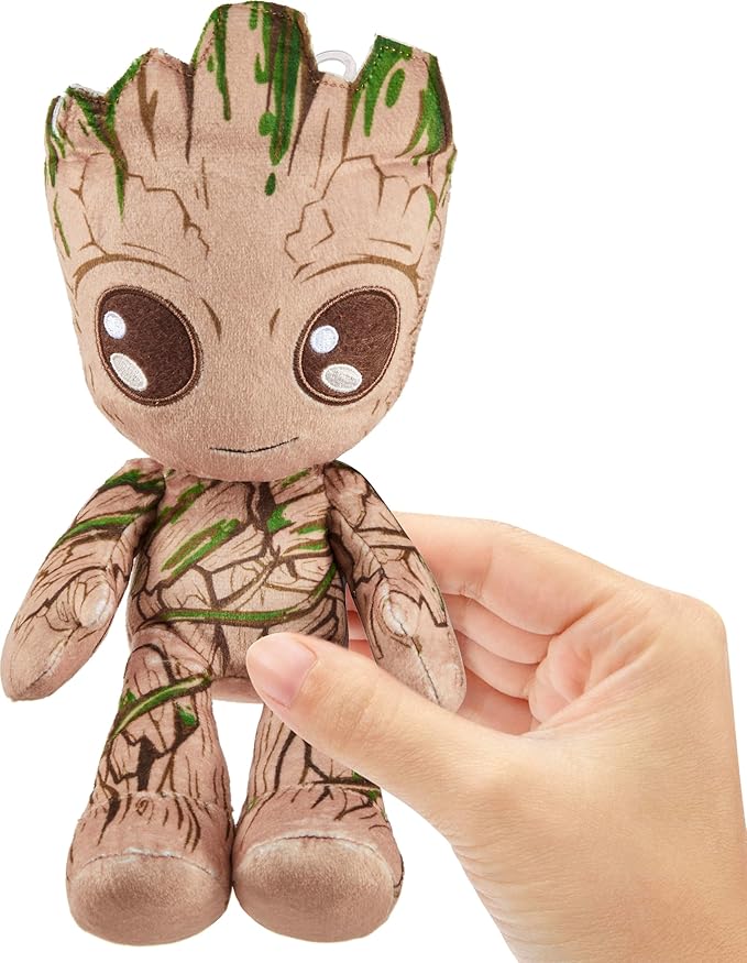Marvel Plush Character Figure, 8-inch Groot Super Hero Soft Doll, Collectible Toy Gift for Kids & Fans Ages 3 Years Old & Up