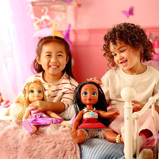 Disney Store Official Moana Once Upon a Story Doll - 16 Inch Disney Princess Toys Featuring Reflective Eyes with 3D Pupil and Iris, Detailed Costume, Hair Comb - Comes in Display Box