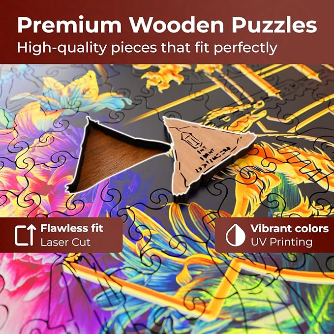 CRAFTHUB Harry Potter Puzzle – A2 Hogwarts Crest – Fine Oddities – Wooden Jigsaw Puzzles for Adults – 349 Unique Shaped Pieces – Officially Licensed Merchandise – 15.3" x 18.5"