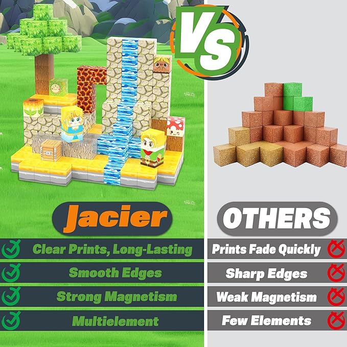 200PCS Magnetic Blocks - Light Up Magnetic Building Blocks Magnet Block Cubes Forest Set, STEM Sensory Stacking Toys for Kids Boys Girls Ages 3 4 5 6 7 8-12 Holiday Christmas Birthday Gifts