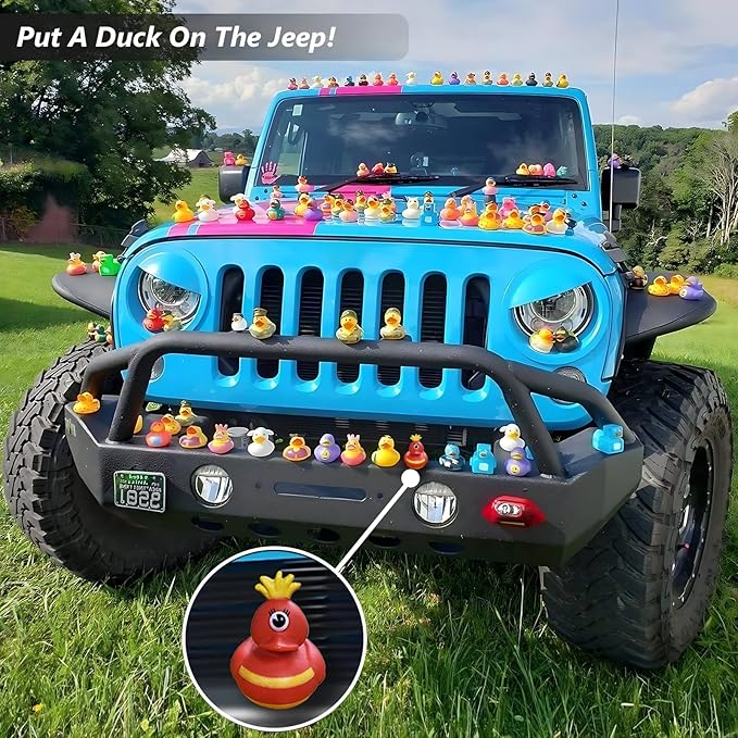 Assorted Rubber Duckies for Kids and Toddlers Cute Duck Bath Tub Pool Toys in Multiple Characters, Fun Carnival, Bath Birthday Gifts Baby Showers Classroom Incentives and Summer Beach, 2" (10-Pack)