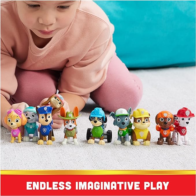 Paw Patrol, 10th Anniversary, All Paws On Deck Toy Figures Gift Pack with 10 Collectible Action Figures, Kids Toys for Ages 3 and up