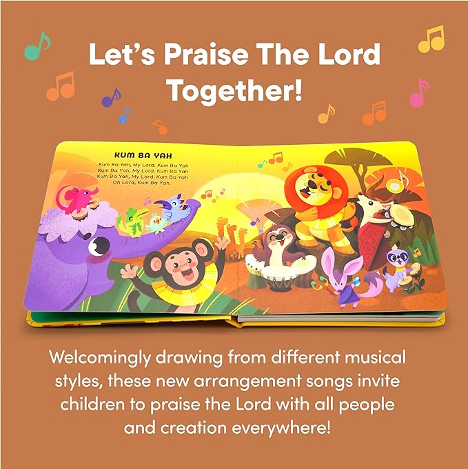 Praise The Lord Christian Sound Books for Kids - 6 Bible Songs - Christening, Baptism Gifts for Boys and Girls - Religious Toys, Interactive Music Books for Toddlers - Baby Dedication