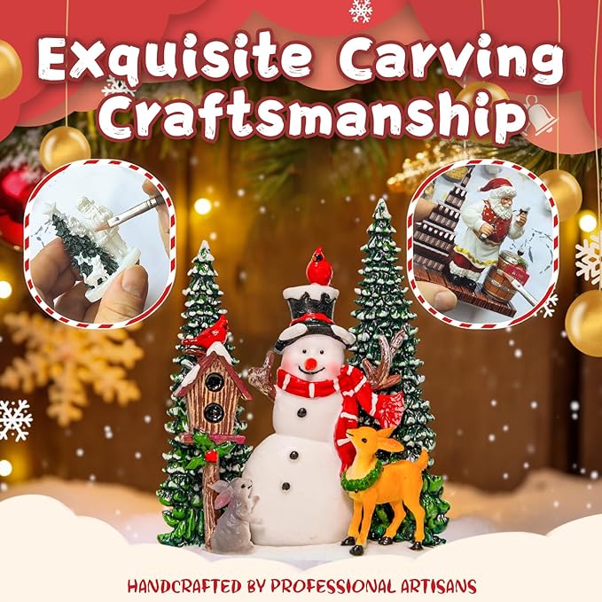 Christmas Snow Globes Lantern, Snowman and Christmas Tree Christmas Decorations Indoor, 6H Timer Battery & USB Powered Light Up Musical Snow Globes for Kids Women Adults Gift Thanksgiving Home Decor