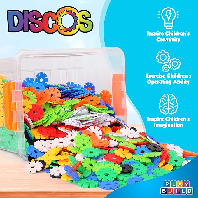 Discos, Interlocking Connecting Kids Toys, Preschool Learning Montessori Toys, Play and Learning, Stem Learning Toys Ages 3+