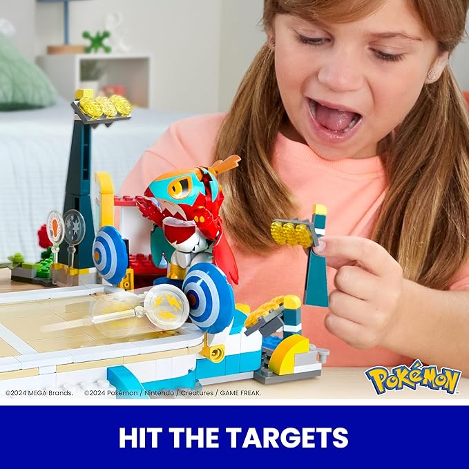 MEGA Pokémon Building Toys Set Training Stadium with 1101 Pieces, 5 Poseable Characters and Battle Play, for Kids