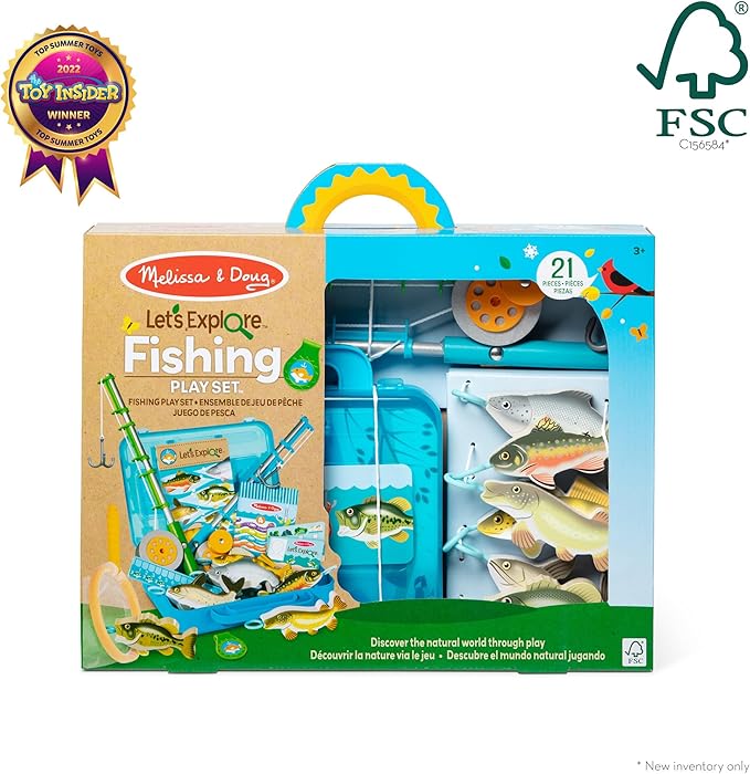 Melissa & Doug Let’s Explore Fishing Play Set – 21 Pieces - FSC Certified
