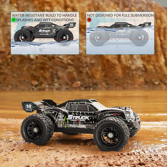 HAIBOXING 1:18 RC Car 18872 New Model RC Truck 4X4 Off-Road, 2.4GHz Remote Control Truck 36km/h Speed Splash Waterproof Electronics, Dual Li-Po Batteries Pre-installed and Spare in Box 35 Mins Runtime