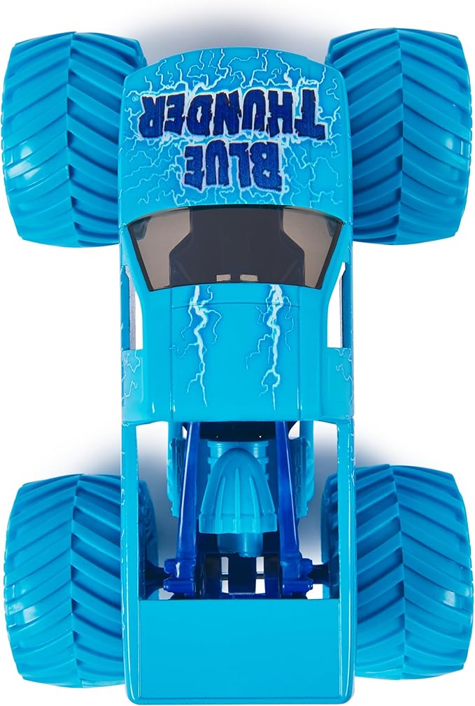 Monster Jam, Blue Thunder Monster Truck - Aqua - 1:24 Scale Die-Cast Vehicle-Chrome Rims and BKT Tread Tires for Playsets, Collectible for Fans & Birthday Parties, Kids Toys Ages 3+