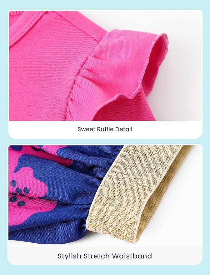 Peppa Pig Girls Skirt Sets Long Sleeves Top Shirt and Skirt Fall Outfits Cute Clothing Sets for Birthday Party Toddler Girl