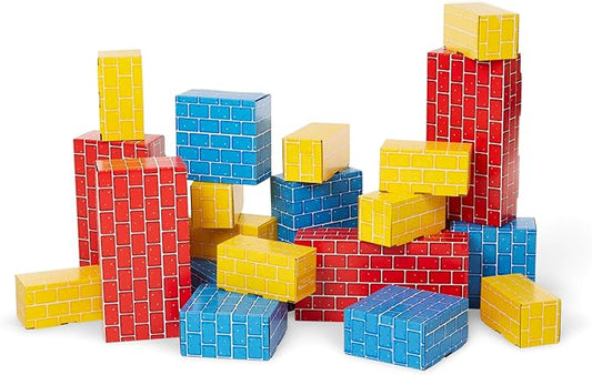 Melissa & Doug Jumbo Extra-Thick Cardboard Building Blocks - 40 Blocks in 3 Sizes Jumbo Extra-Thick Cardboard Pretend Brick For Building