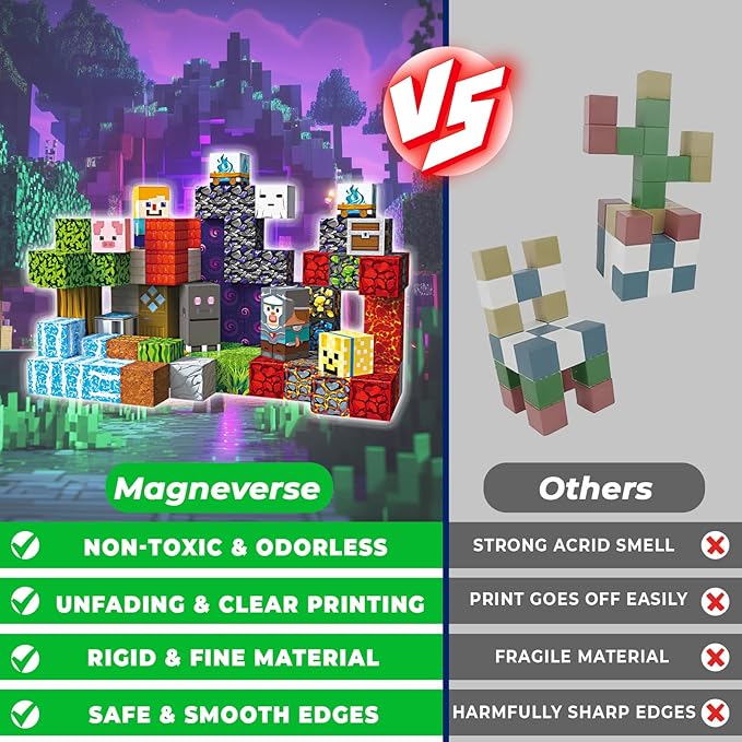 100 PCS 0.8in Magnetic Blocks - Magnet Toys for Kids, Magnetic Building Blocks Cubes, Stacking Magnets, School STEM Toys Birthday Gifts for Boys and Girls Age 3+ Years Old (Theme: Portal)