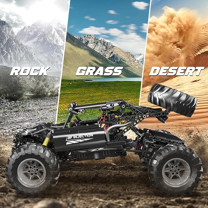 Mould King 18038 RC Off-Road Building Car Toys, 1016 Pieces Building Blocks Climbing Car Model with Motors, Toy Car for Kid 1016 PCS, Idea Gift