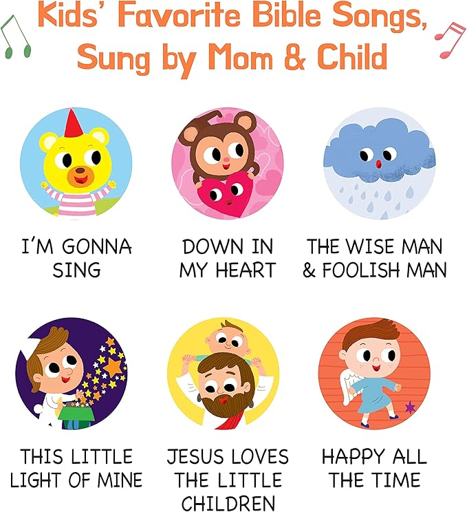 Dance with Jesus Christian Sound Books for Kids - 6 Bible Songs - Christening, Baptism Gifts for Boys and Girls - Religious Toys, Interactive Music Books for Toddlers - Baby Dedication