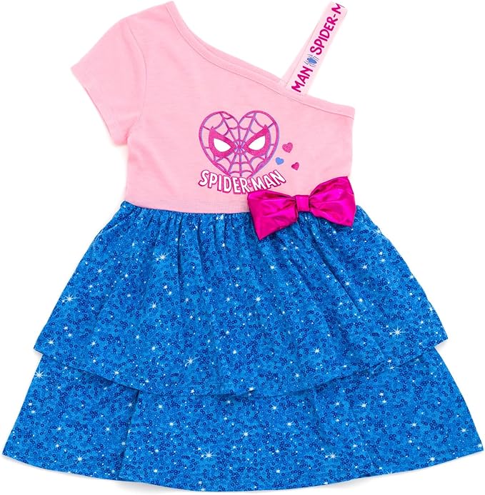 Marvel Spider-Man Girls Dress Toddler to Big Kid Sizes (2T - 14-16)