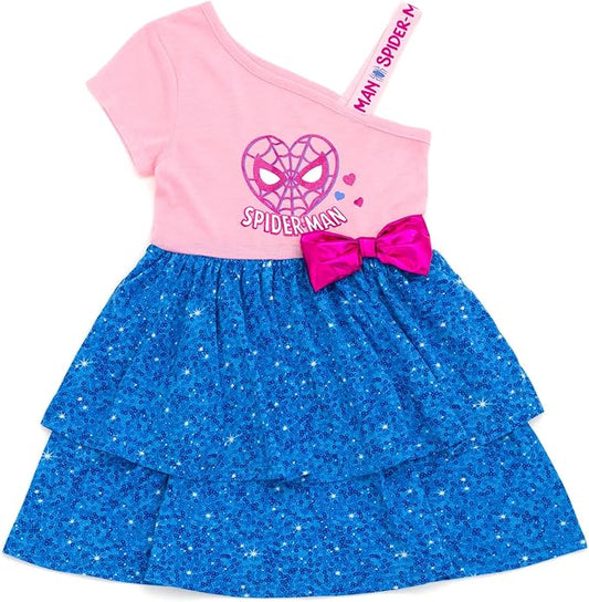 Marvel Spider-Man Girls Dress Toddler to Big Kid Sizes (2T - 14-16)