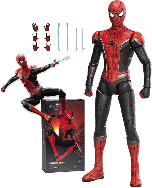 No Way HomeSpiderman Action Figures- 7 Inch All Joints Movable Exquisite Collection Model Gift (Red & Black)