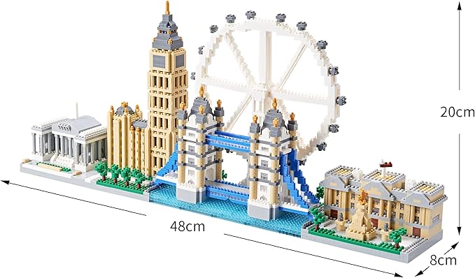 New Architecture London Skyline Building Set - Fun & Satisfying Model Kit with 3430pcs - Gift for Adults 14+ - Micro Mini Blocks