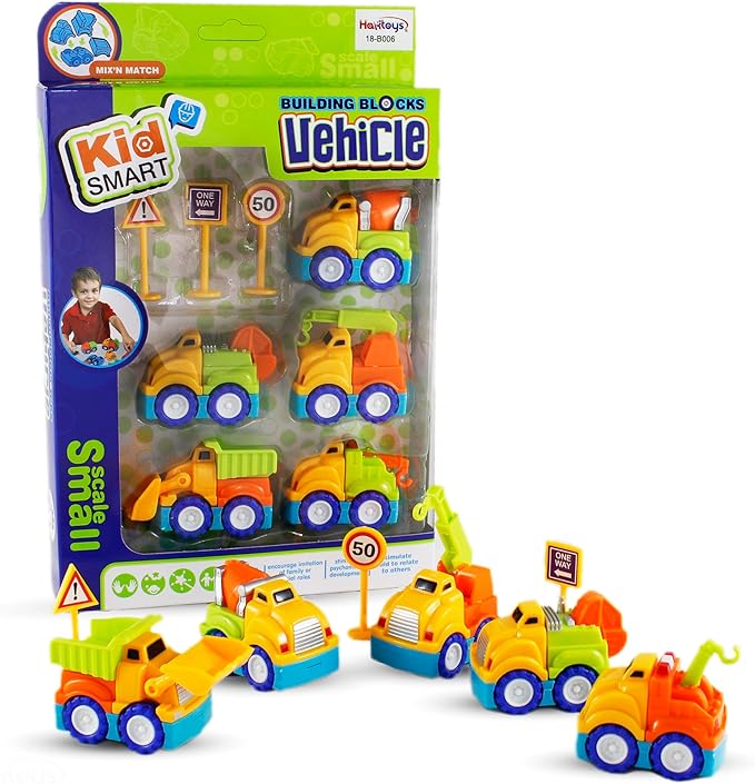 Construction Toy Trucks and Play Mat – Build & Play Vehicles with Foldable Mat & Storage Bag | Portable Travel Toy for Toddlers Kids Ages 2-5 | Easy Storage & Transport for Fun On-The-Go