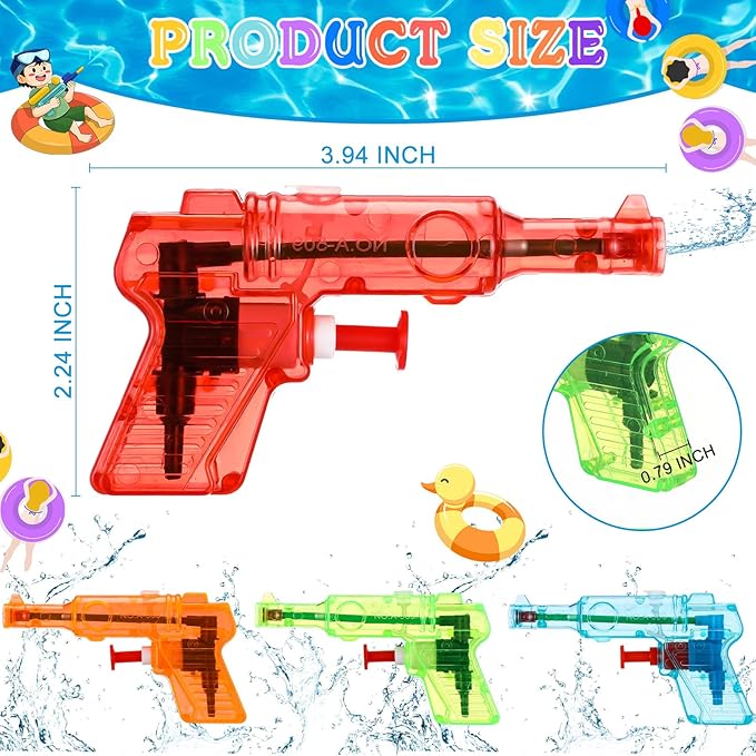 Leyndo 50 Pack Water Gun for Kids Mini Water Gun Bulk Small Colorful Blaster Plastic Squirt Pistol for Boys Girls Outdoor Beach Game Summer Swimming Pool Party Favors(Bright Color)