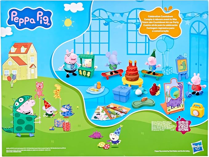 PEPPA PIG George's Party Advent Calendar with 24 Surprise Toys and Stickers Including 5 Figures, Preschool Toys for Girls and Boys 3 and Up (Amazon Exclusive)