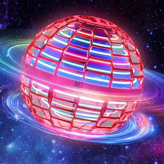 MERRYHOME Flying Ball Toys for Boys Grils: 2024 Fly Orb Cosmic Globe Boomerang Hover Ball, Hand Mini Drone, Flying Toy Fly Spinners for Kids Teens Adults Indoor Outdoor Toys (Red)