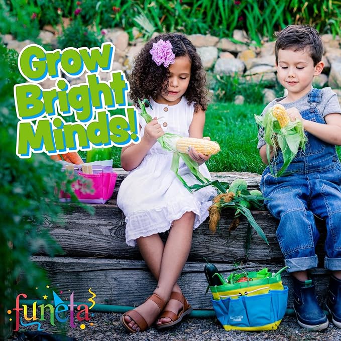 Floral Kids Gardening Set - Toddler Garden Tools, No-Leak Watering Can & Quality Tote Bag - Safe Metal Tools for Kids