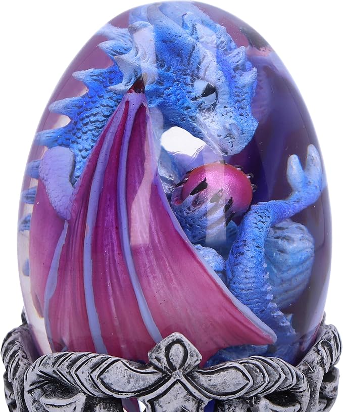 Nemesis Now Elemental Dragonlings, Glass Egg Figurine, Cast in The Finest Resin, Expertly Hand-Painted - Water