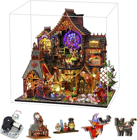 DIY Miniature Wooden Dollhouse Kit, DIY Miniature House Kit for Adults and Teens, DIY Mini Dollhouse Kit (Magic Spirit)