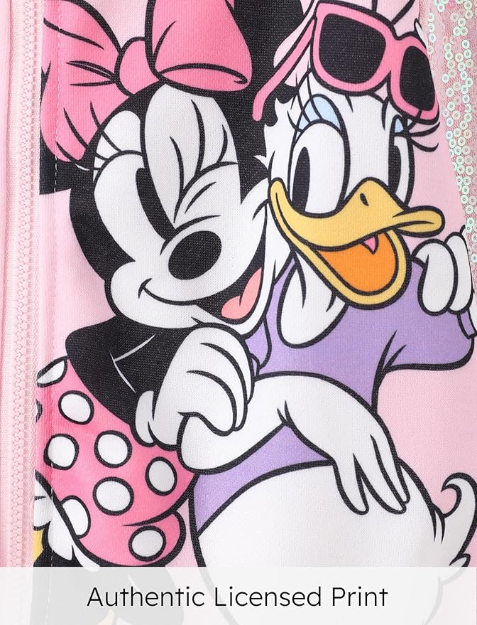 Disney Frozen Elsa Stitch Minnie Mouse Toddler Girl Jacket Sequin Zipper Hoodie Sweatshirt Coat Birthday Clothes 3-13 Years