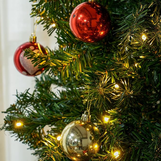 HOMCOM 7.5' Tall Prelit Christmas Tree Douglas Fir Artificial Christmas Tree with 500 Warm White LED Lights, Realistic Branches and 1346 Tips, Green