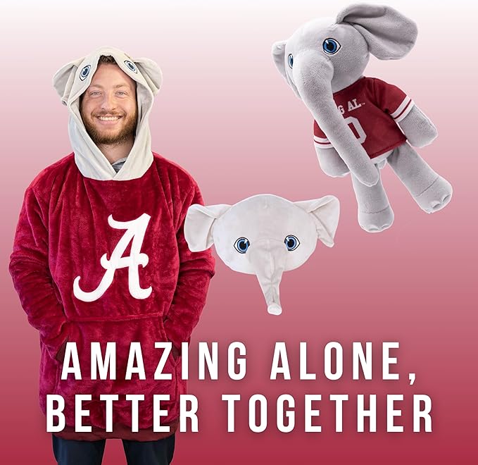 Plushible 14" University of Alabama Big Al Mascot Plush Figure - College Football Ragdoll - Sports Mascot Figure - Soft Plush Material - Surface Washable - Baby Doll - All Ages - Rag Dolls Toddlers