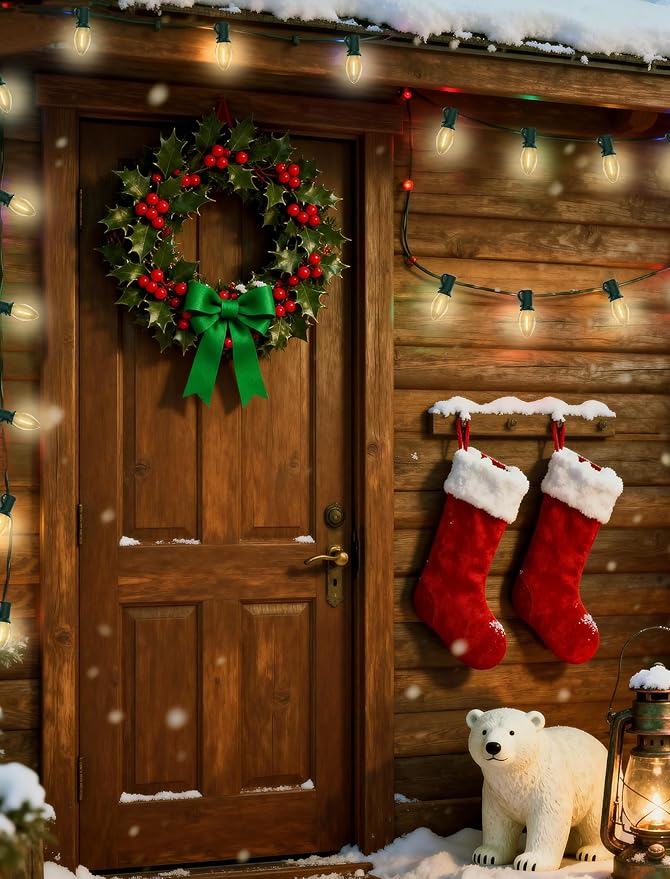 Abeja C7 Clear LED String Lights, 25Ft C7 Christmas String Lights with 27 Clear LED Bulbs (2 Spare) Indoor & Outdoor Use for Christmas Holiday, Party, Patio, Backyard Decoration