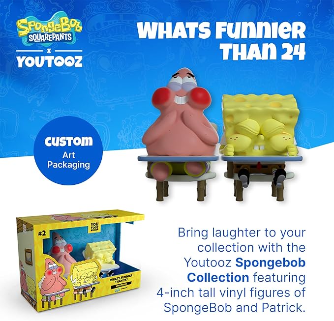 Youtooz Whats Funnier Than 24, 4" inch vinyl figure, Collectible Spongebob and Patrick from funny internet meme what's funnier than 24 by Youtooz Spongebob Squarepants Collection
