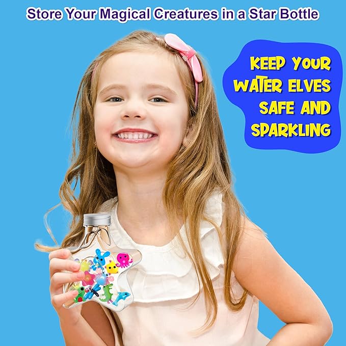 Kiditos Magic Water Elf Toy Kit, Aqua Fairy Water Gel Kit-16 Magic Gels & 12 Molds–Make Your Own Water Pets & Squishy Toys–Fun Summer DIY Craft Kit, Birthday Gifts & Party Favors for Kids Ages 3+