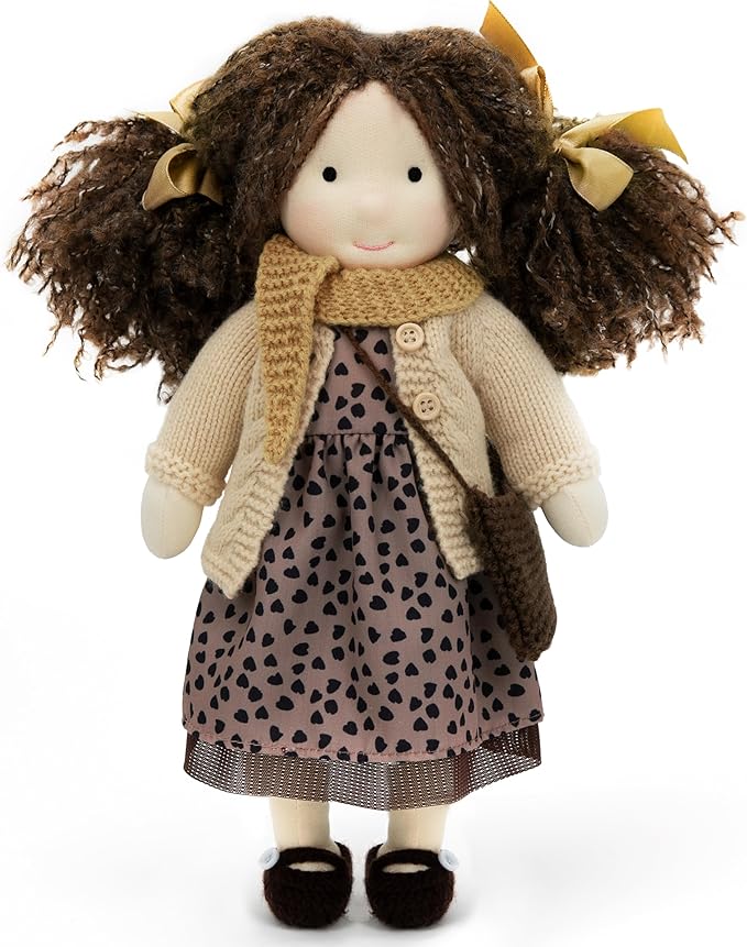 Waldorf Doll Handmade Rag Doll - Personalized Collectors Plush Doll for Kids Birthday Present with Beautiful Present Box-Ballerina 12"