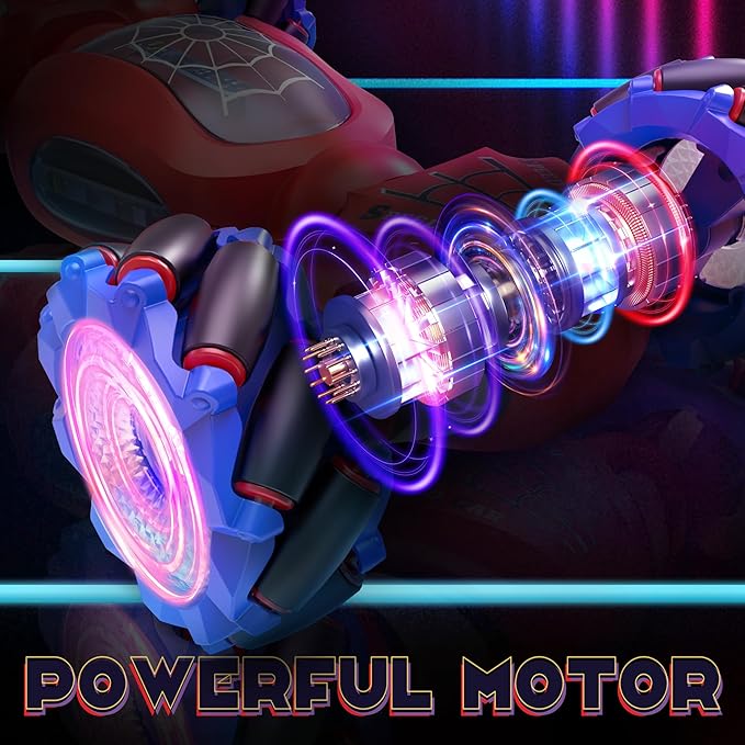 Dysaim Spider Remote Control Car, Gesture Sensing RC Stunt Cars Toys for Boys Ages 4-12, 360° Rotate Transform Drift with Lights Music Sprayer, 2.4Ghz Hand Controlled Car Birthday Gifts