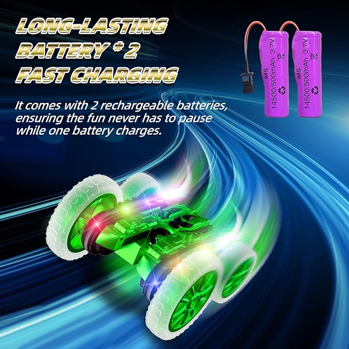 360 Rotating 4WD RC Stunt Car with Cool Lights, Spray, Drift Car for Kids Toys for Boys Girls Age 4-13