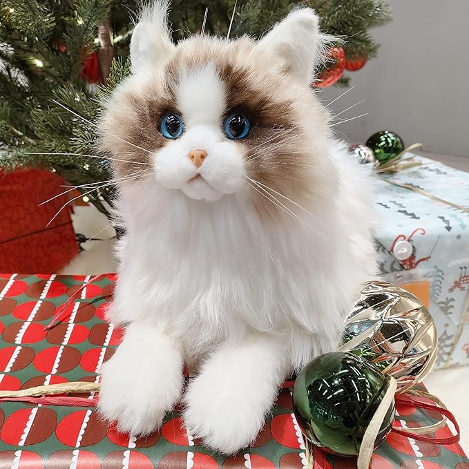 Chongker Weighted Stuffed Animals,Handmade Realistic Cat Plush Toy 2.8LBS,Lifelike Real Cat Size Companion Pet, Ragdoll Cat