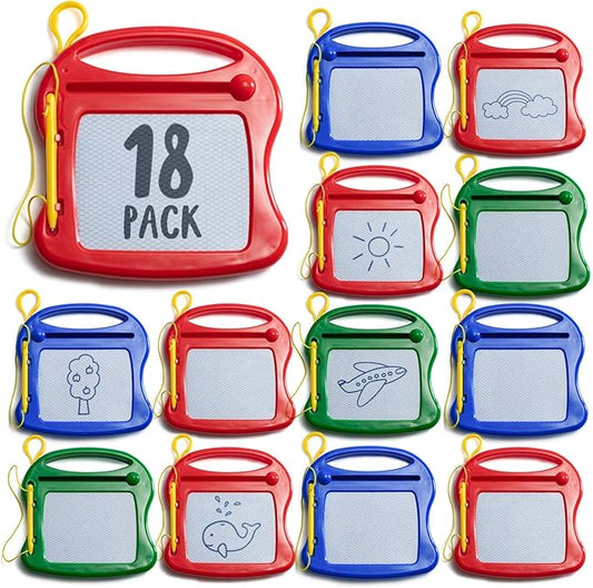 PREXTEX 18-Pack Mini Magnetic Drawing Board for Kids - Mini Doodle Pad Bulk Toys for Party Favors and Classroom Toys - Goodie Bags for Kid Birthday, Daycare, and Toddler Party Favors