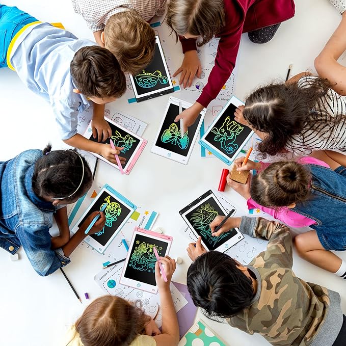 Zhehao 20 Pack LCD Writing Board for Kids, 8.5 Inches Doodle Reusable Screen Drawing Pad Erasable Painting Pads Educational Toy for 3-8 Years(Light Blue, Black, Pink, White)