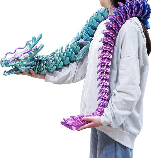 47.3inch Super Large 3D Printed Dragon Models,Flexible Joint Animal lacertid Figurines, 3D Printing Stuff Cheap,Stress Relief, Fidget restlessness, ADHD Toys, Surprise Fantasy Gifts (79inch)
