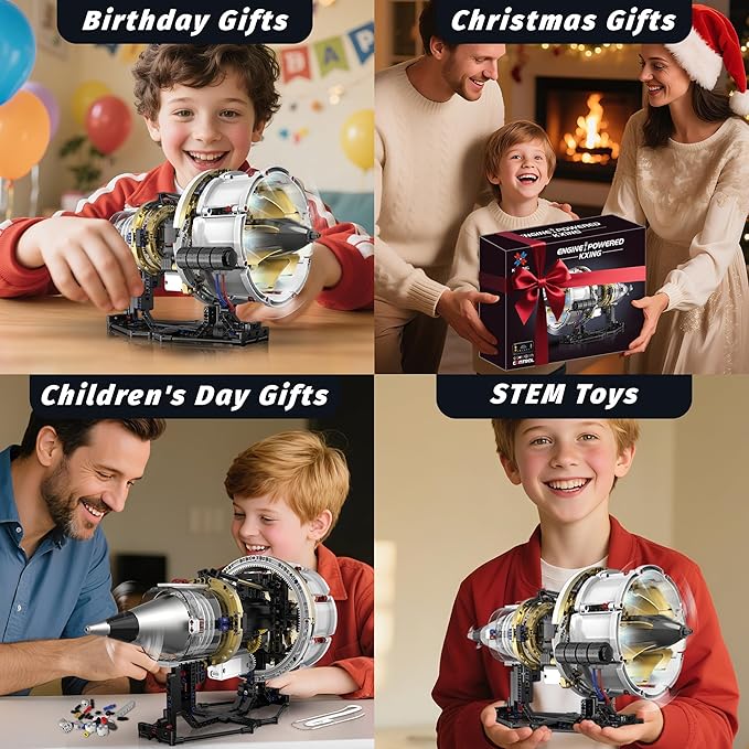 Jet Engine Model Kit That Runs, App Controlled Building Blocks Sets with Motor, Visible Aircraft Engine Building Kit for Adults & Kids 14+ Year Old (564 PCS)