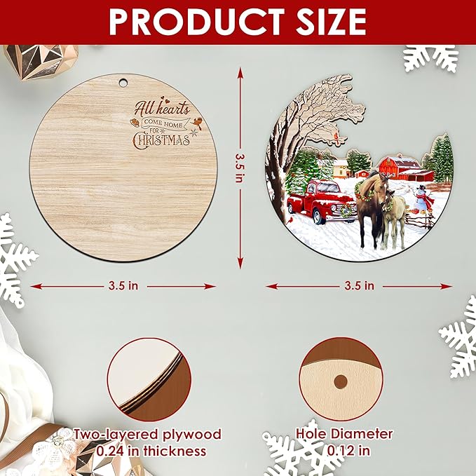 2025 Christmas Ornaments Gifts for Men, Women - Christmas, Farmhouse Gifts for Family, Mom, Dad, Friends, Horse Lovers, Horse Decor - Christmas Tree Decoration Wooden Ornament