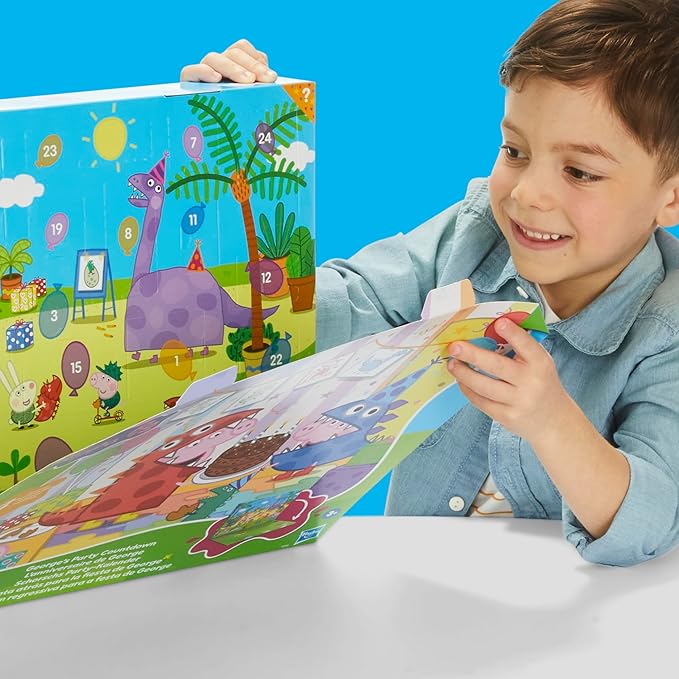 PEPPA PIG George's Party Advent Calendar with 24 Surprise Toys and Stickers Including 5 Figures, Preschool Toys for Girls and Boys 3 and Up (Amazon Exclusive)