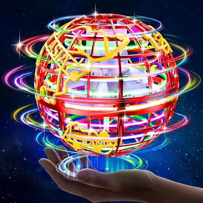 Flying orb Ball 2025 Hover Boomerang Ball 6 Lighting Effects Cool Toys Gift for 678910+ Year Kids Teen Adults Indoor Outdoor Flying Toy