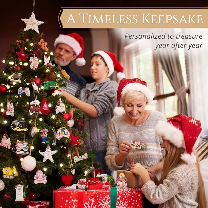 Personalized Building Blocks Ornament 2025 | Free 24h Customization | Laser Engraved Kids Christmas Ornaments for Tree | Custom Gift Wrapped Toddler Keepsake for Girls, Boys