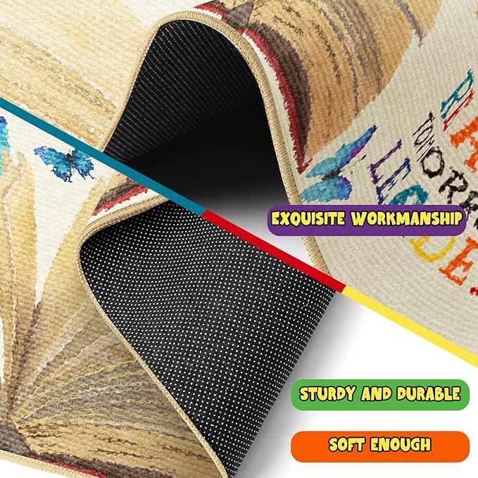 5 x 3.3 ft Large Classroom Rug Elementary Reading Educational Area Rug Kids Room Children Classroom Carpet Playroom Learning Colorful Square School Decor Seating Carpet 7 Seats